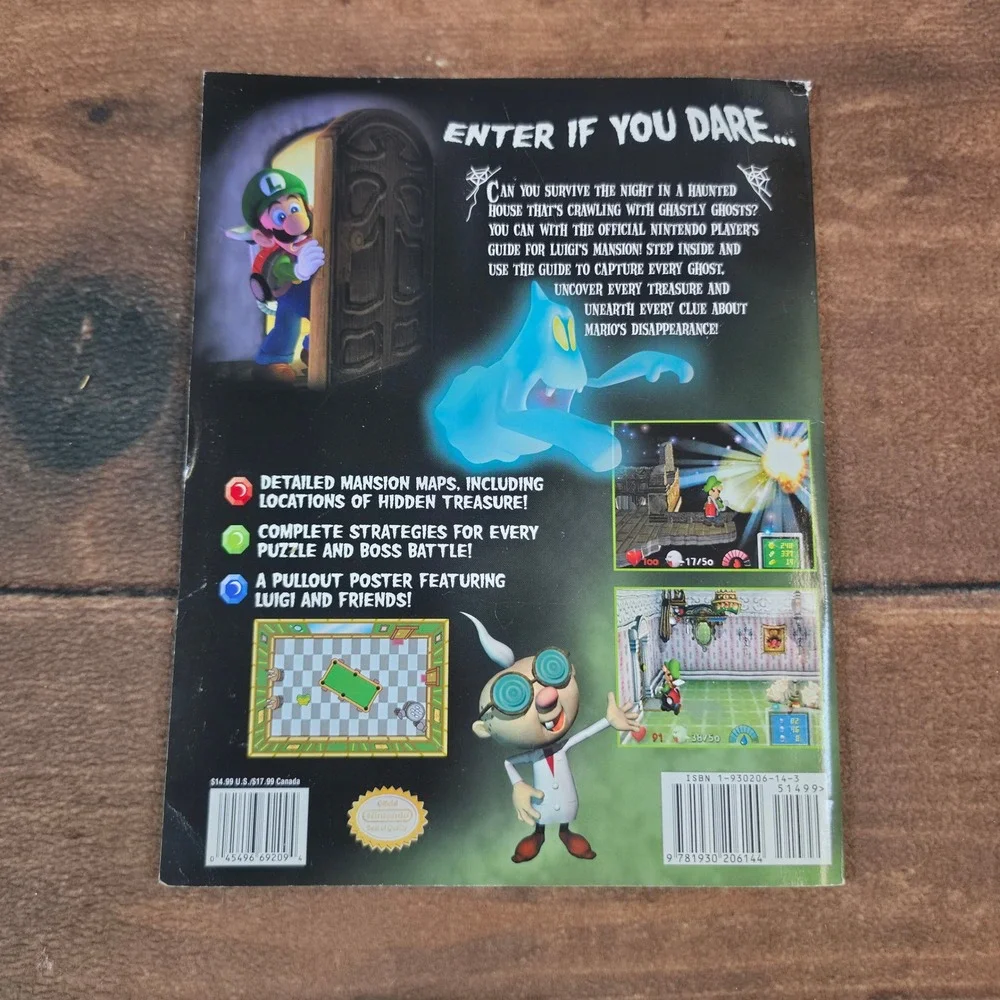 Nintendo Luigi's Mansion Strategy Guide GameCube OS Blue Good Vintage Official